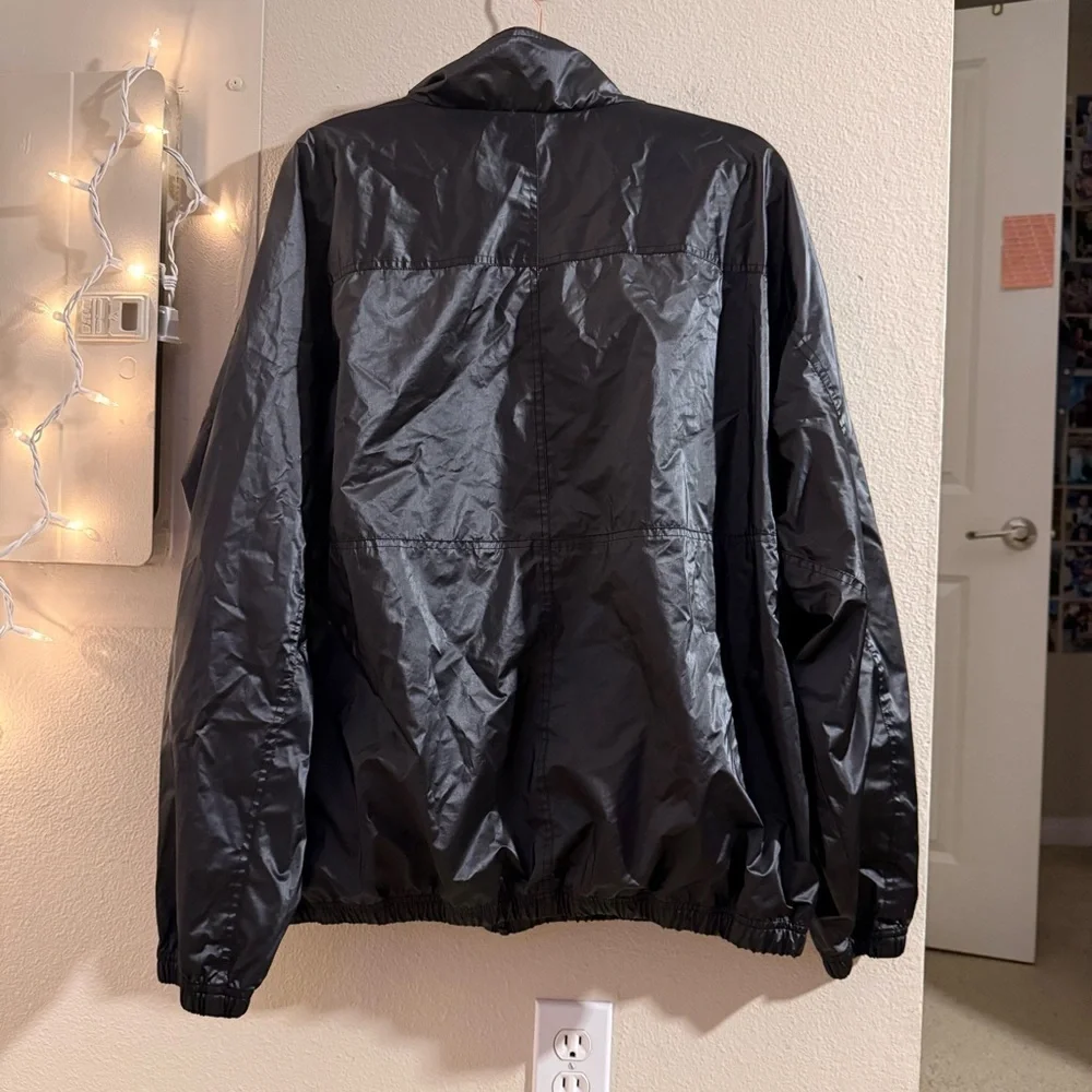 M+RC Noir Black Nylon Windbreaker Jacket Logo Track Jacket Men’s Large